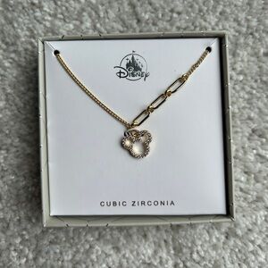 Disney Gold Cubic Zirconia Mickey Pendant Necklace